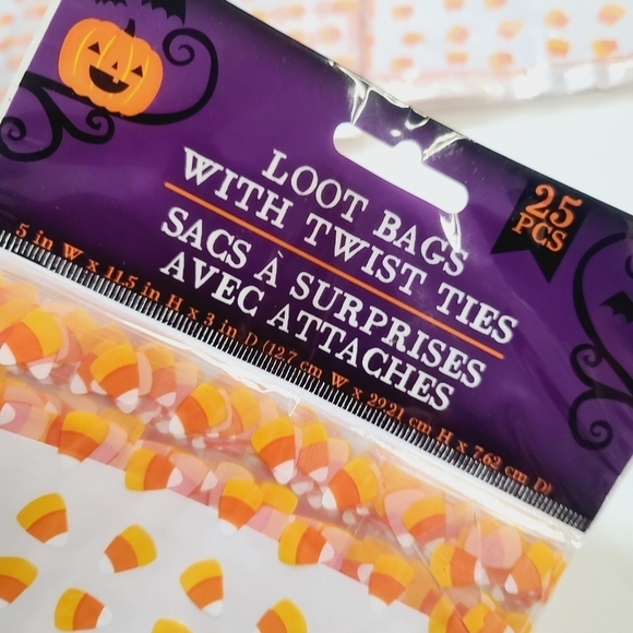 NWT Bundle Lot of 5 Halloween Candy Corn Treat Loot Bags - Picture 3 of 3